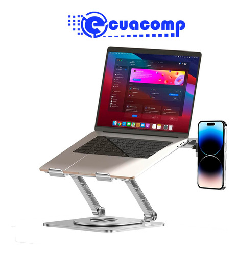 Soporte Ajustable Laptop 17'' + Celular Magnético Aluminio