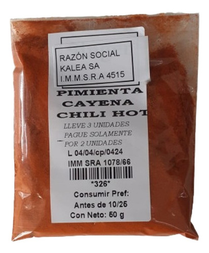 Pimienta Cayena 50g Lleve 3 Pague Solo 2