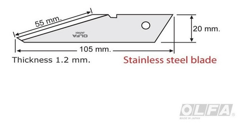 Repuesto Olfa Cuchillo Tallar 20mm Craft Ck-2 /2 Unidades