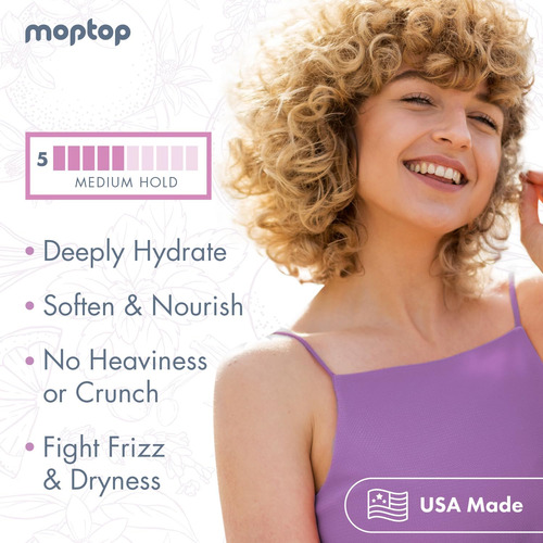 Creme Styler Gel Moptop Curl Para Cabelos Finos, Grossos E O