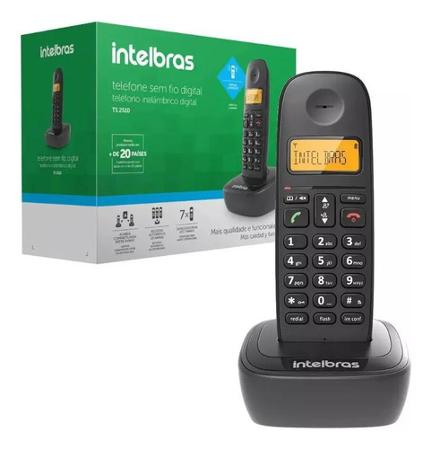 Telefone Sem Fio Intelbras Ts2510-sts C/identificador Preto 