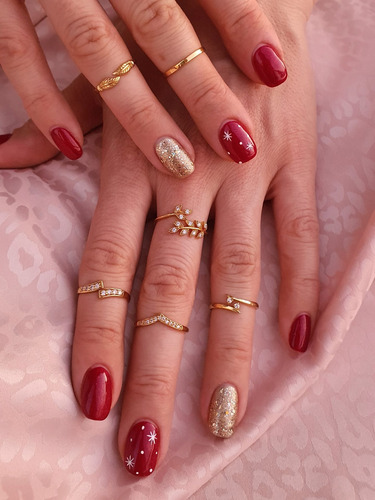 Imagen 2 de 4 de Anillo Midi Y Para Pie Dorado De Plata Con Oro