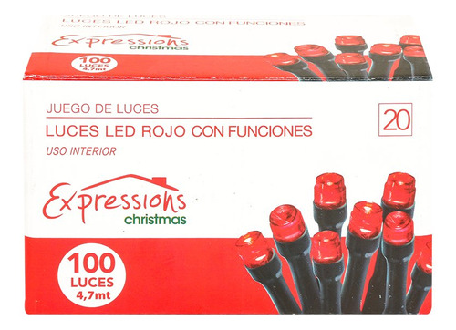 Luces Led Expressions Christmas Le Forma De Arroz-rojo