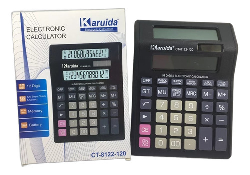 Calculadora Doble Pantalla Y Teclas Gigantes 12 Digitos