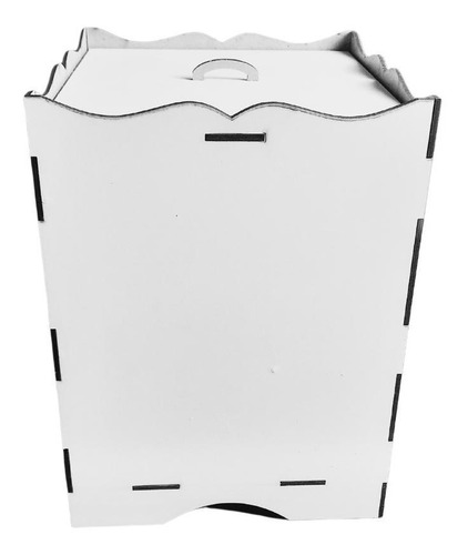 Imagem 2 de 7 de Kit Higiene Bebê Liso 8 Peças Branco/cru Mdf