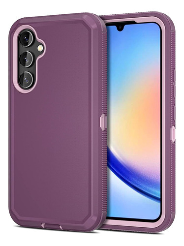 Funda Samsung A34 5g Silicona De Doble Capa - Purpura