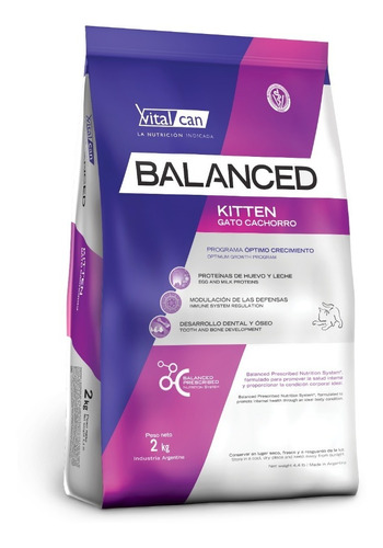 Alimento Gatos Vitalcan Balanced Kitten Cat 2kg 