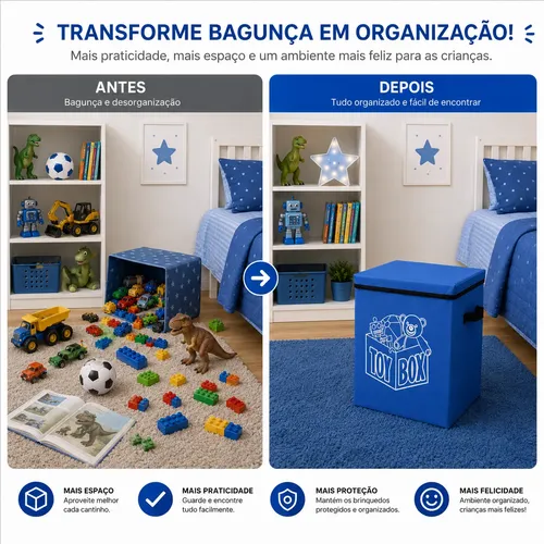 その他 stacking toy box landscape products Cesto Organizador De Brinquedos Com Tampa Reforçado Toy Box