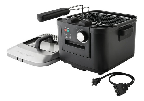 Mainstays Freidora Electrica 4l Tapa Acero Inoxidable, 1800w Negro 60