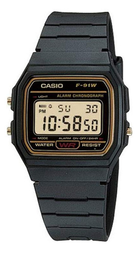 Reloj Casio F91wg-9 Para Hombre, Correa Negra Retro, Esfera