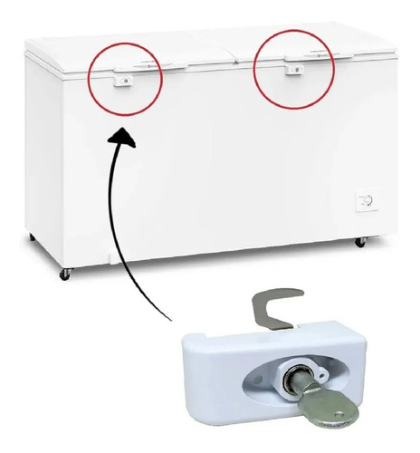 Imagem 5 de 5 de Fechadura Da Porta Freezer Horizontal Electrolux H500 H300