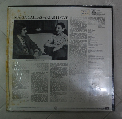 Disco De Vinil. Arias I Love Maria Callas. Angel Voices (Usado)