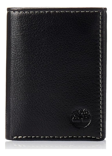 Billetera Timberland Hombre 3 Cuerpos Negro Cuero Genuino