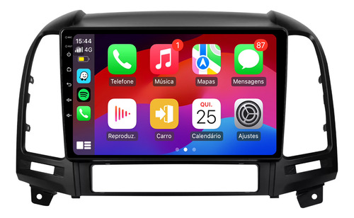 Multimidia Santa Fé 05/13 9p Android 13 Carplay 2gb 64gb