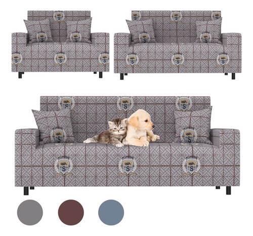 Protector Cubre Sala Ajustable Stretch Fit Elástico 3 Piezas