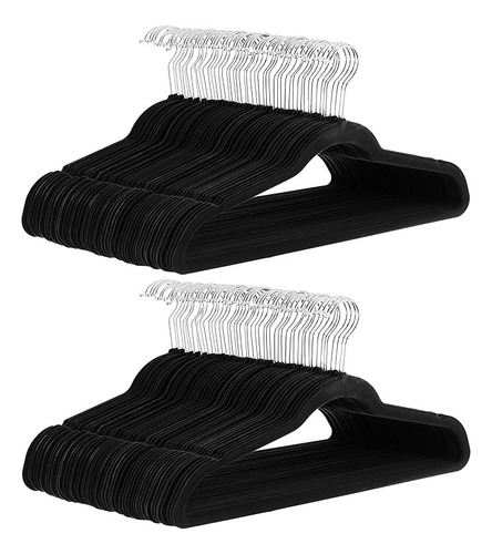 Set De Perchas De Terciopelo X100 Reforzadas Para Ropa Prend