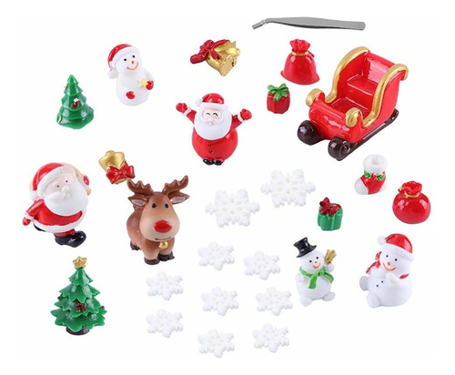 Kit De Adornos Navideños Miniatura 27 Piezas Figuras D...