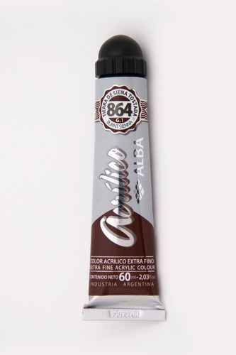 Acrilico Profesional Alba Pomo 60ml Tierra Siena Tostada 864