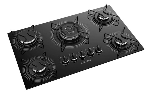 Fogão cooktop gás Itatiaia NG 5 Bocas tripla chama preto 127V/220V