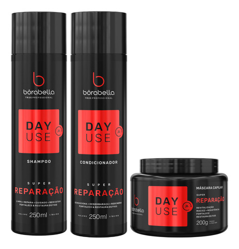 Borabella Day Use Super Reparação Shampoo + Cond + Máscara
