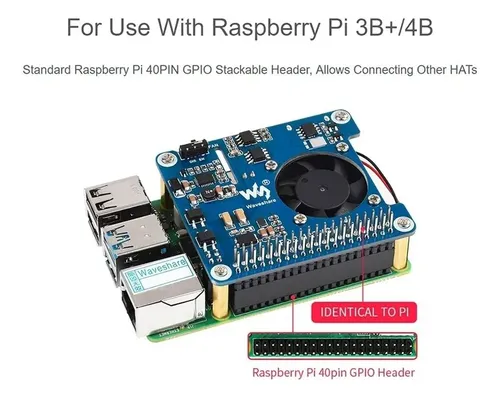 Dzyj Waveshare Poe Hat Para Raspberry Pi 4b/3b+ Power * / | Frete