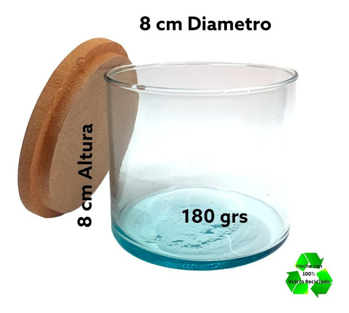 Imagen 4 de 6 de Frascos / Cilindros 8x8cm(180grs) P/ Velas C/ Tapa Mdf 1500p