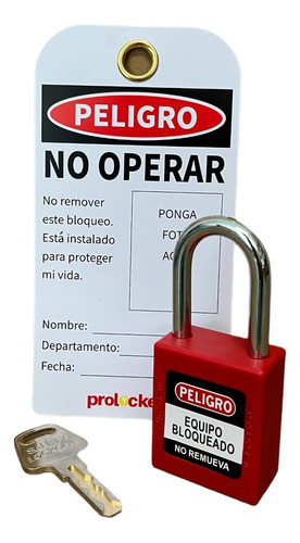 Kit Loto Candado De Seguridad + Etiqueta En Español