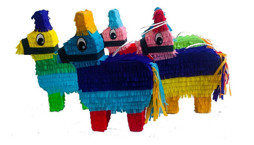 Imagen 1 de 4 de  Burrito Piñata  Minipiñata,  Set 5 Pzas. Varios Colores