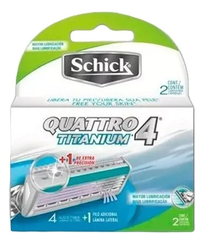 Cartucho Repuesto Schick Quattro Titanium Universal X2 Febo