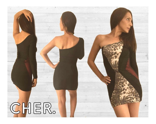 Maria Cher Vestido Fiesta Noche Corto Animal Print Tendencia