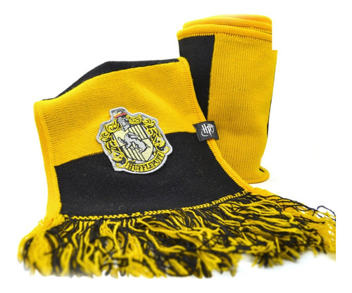 Bufanda Harry Potter Hufflepuff Rayada Con Escudo Desko