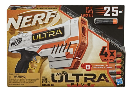 Lançador De Dardos Nerf Ultra Five Com 4 Dardos Hasbro E9593