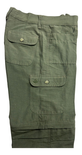 Pantalon Cargo Desmontable Dama Trekking - Gaucho Verde Musgo 42