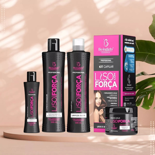 Kit Bio Instinto Liso Com Força Redutor De Volume E Frizz