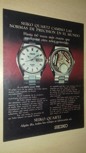 P339 Clipping Publicidad Relojes Seiko Año 1974