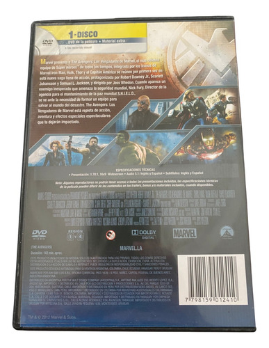 Pelicula Dvd Avengers: Los Vengadores De Marvel