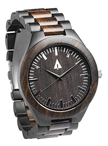 Treehut Hombres De Ebano De Acero Inoxidable Reloj De Pulser