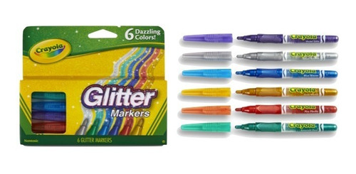 Crayola Glitter Markers 6pz Xtreme C