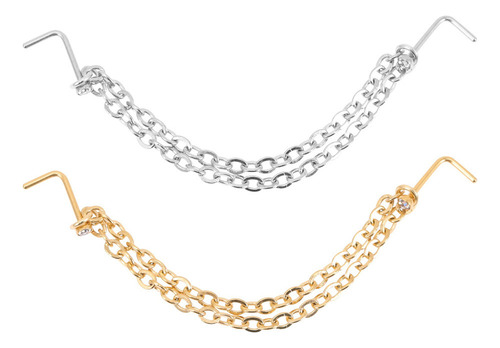6 Anillos De Cadena De Nariz De Doble Capa