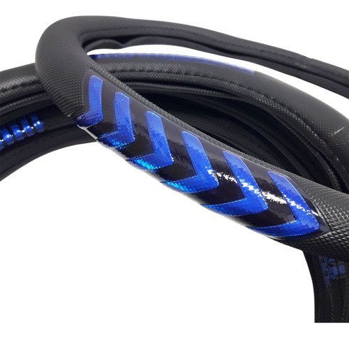 Cubre Volante Desing Reflex Azul 38cm -estilo Y Diseño- Negro