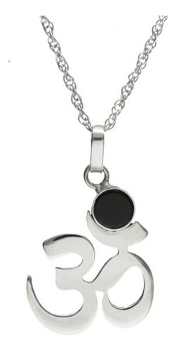 Dije Colgante Cadena Om En Plata 925 Con Onix  