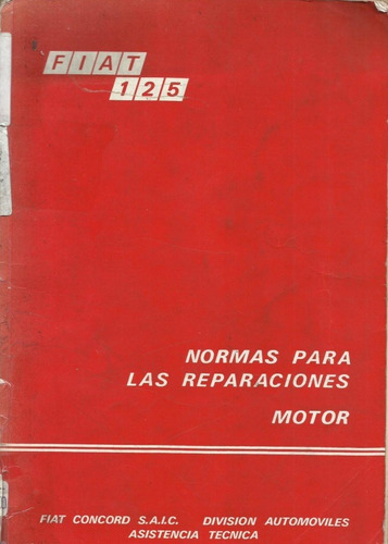 Manual De Taller Reparación Motor Fiat 125