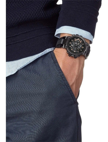 Reloj Casio G-shock Mt-g Toughmvt Solar Mtg-b1000tj-1a Color de la correa Negro/Camuflaje Color del bisel Gris oscuro Color del fondo Gris oscuro
