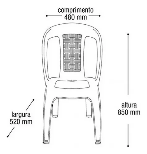 Jogo Mesa Plástico Quadrada Desmontável 4 Cadeiras Bistrô