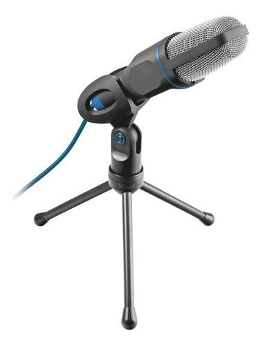 Microfone Trust Mico Omnidirecional Com Tripé Preto/azul