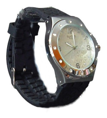 Reloj Casual De Dama Con Detalles De Flores Sw/crom/black