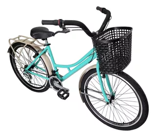 Bicicleta Playera Urbana Rin 26 D/p Con Parrilla Y Canasta