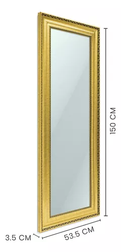 Espejo De Pared Cuerpo Entero Paspartu Frames Abc Color Blanco