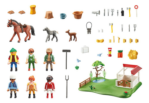 Playmobil My Figures Rancho De Caballos 6figs +112pcs 70978 Rancho De Caballos
