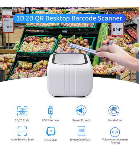 Zh Escáner De Código Qr 1d/2d Con Voz Y Usb Para Venta